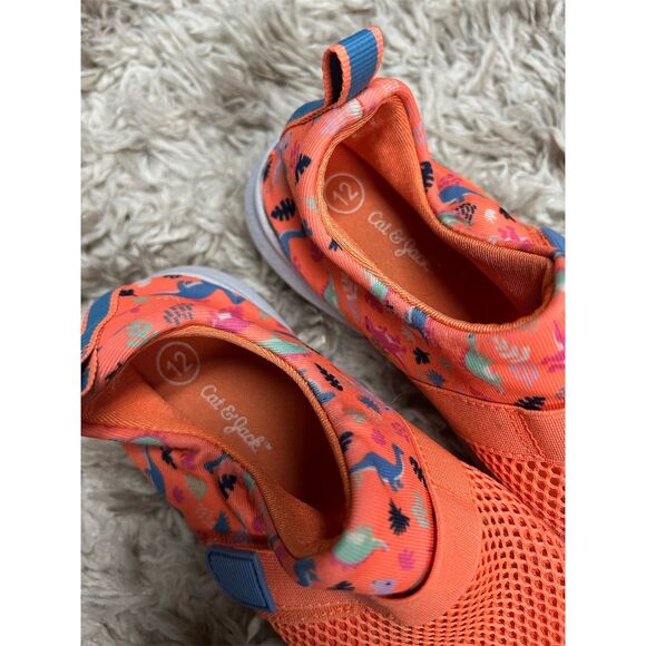 Cat & Jack Kids Orange Dinosaur Water Shoes Size 12 Slip-On Sandals - Picture 2 of 7